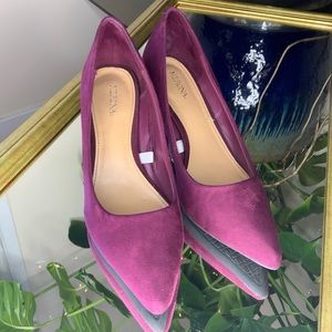 LIKE NEW Merona burgundy red kitten pumps heels Valentine’s Day romantic SZ 9